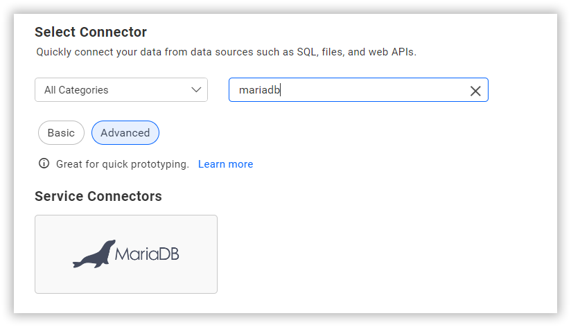 Choose data source from server