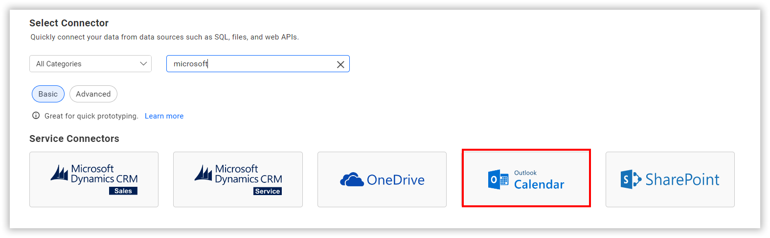 Choose data source from server