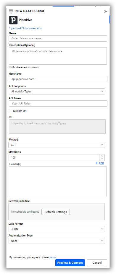 Data source preview