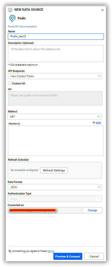 Data source preview