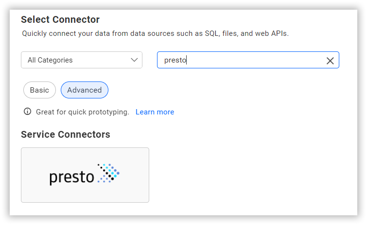 Choose data source from server