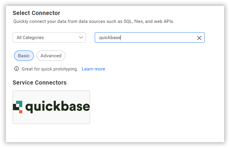 Choose data source from server
