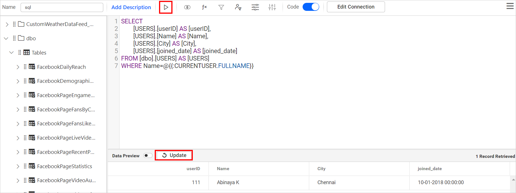 Name parameter
