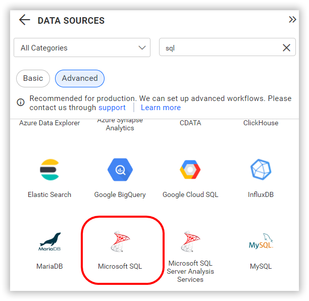 Select data source