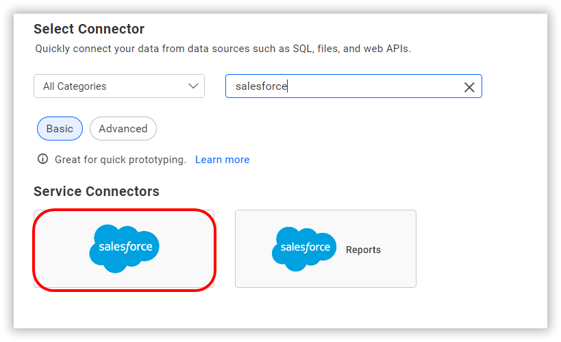 Choose data source from server