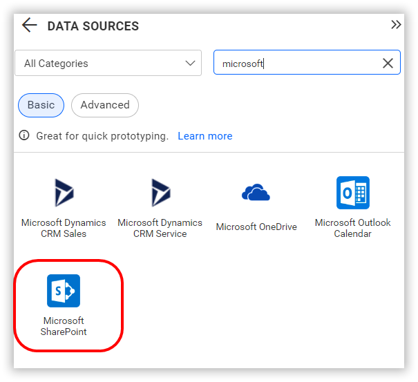 Choose data source