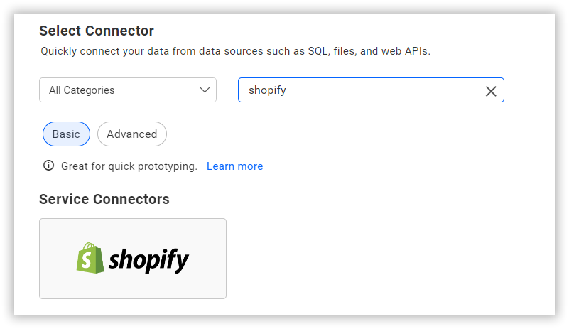 Choose data source from server