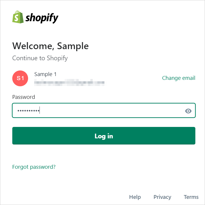 login shopify