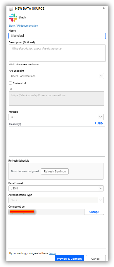Data source preview