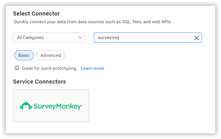 Choose data source from server