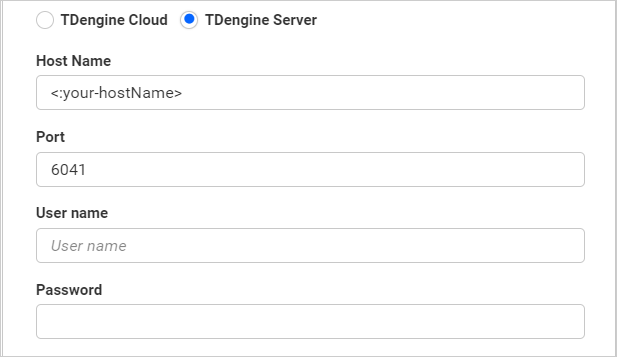 Choose data source from server