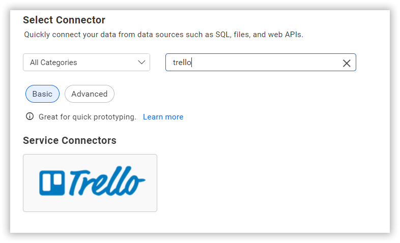 Choose data source from server