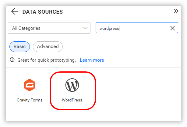 Choose data source