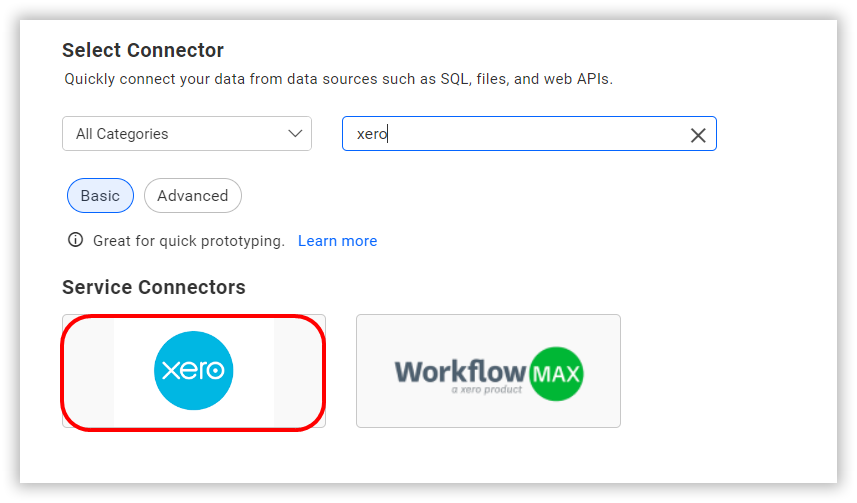 Choose data source from server