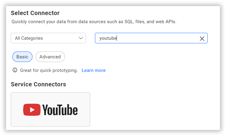 Choose data source from server