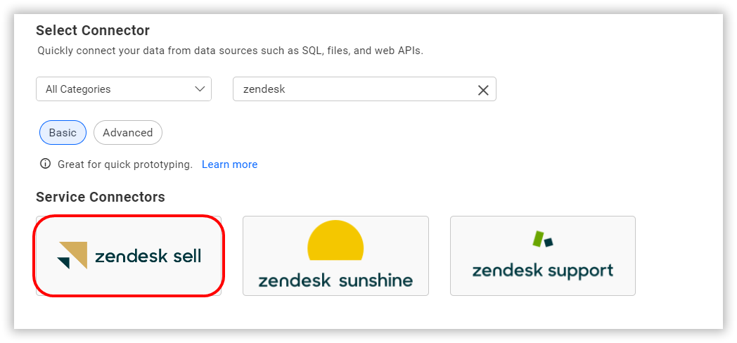 Choose data source from server