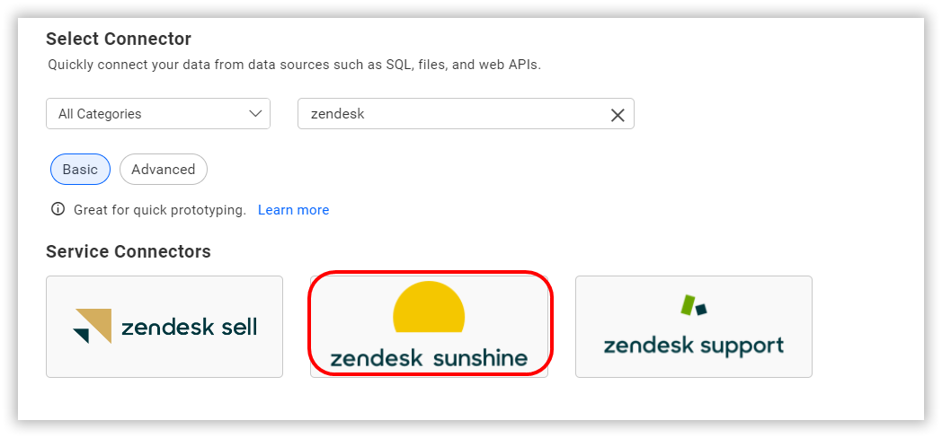 Choose data source from server