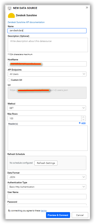 Data source preview
