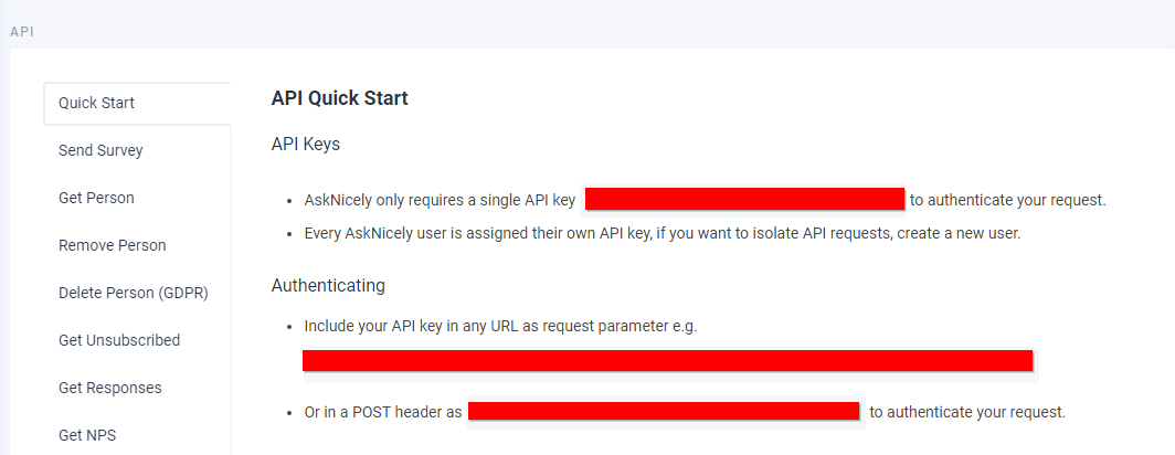 Reveal API Key