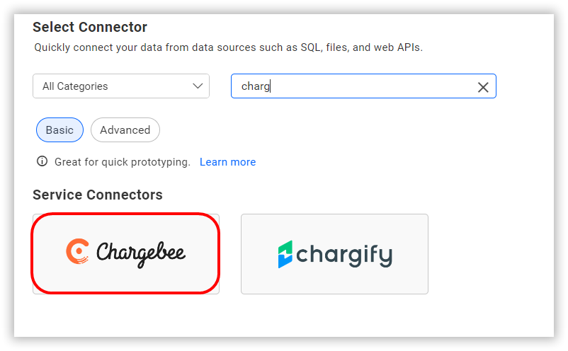 Choose data source from server