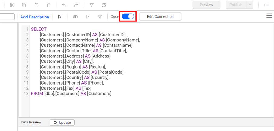 Codeview mode