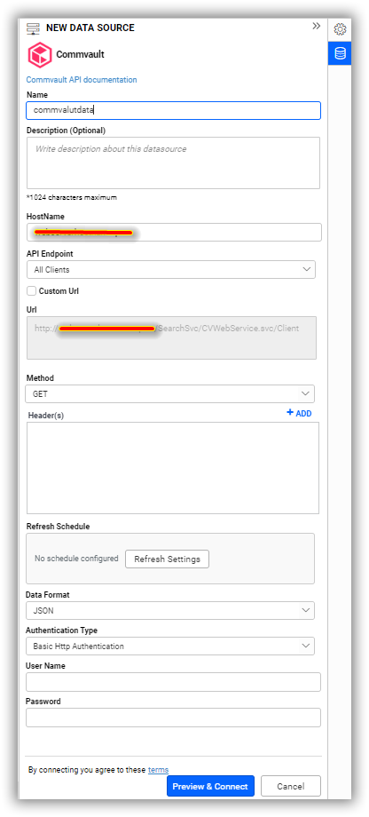Data source preview