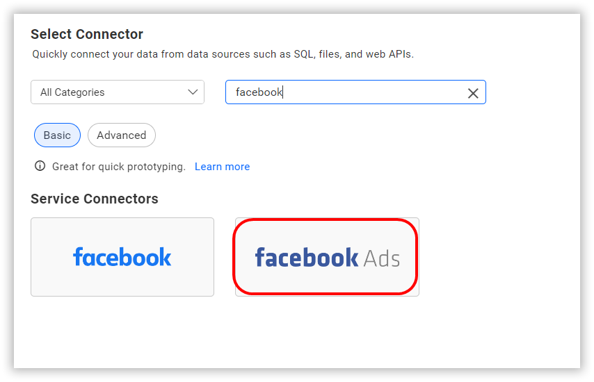 Choose data source from server