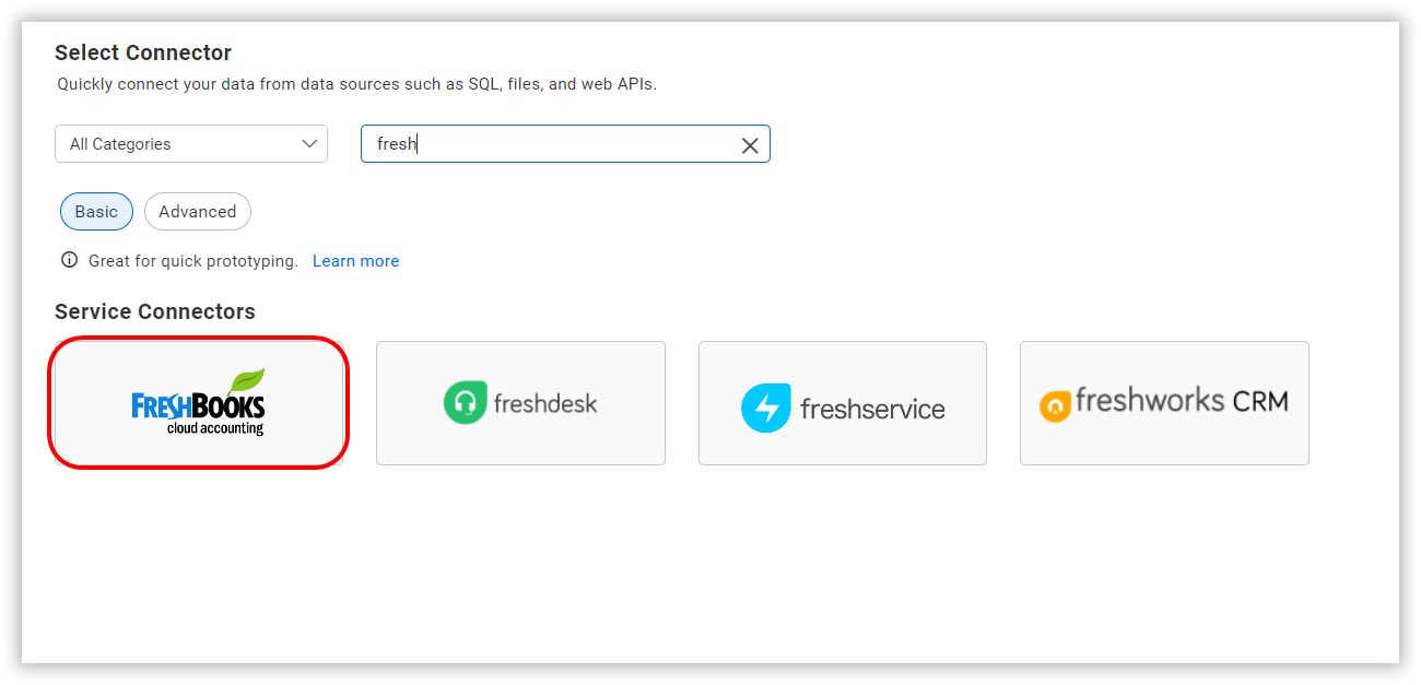 Choose data source from server