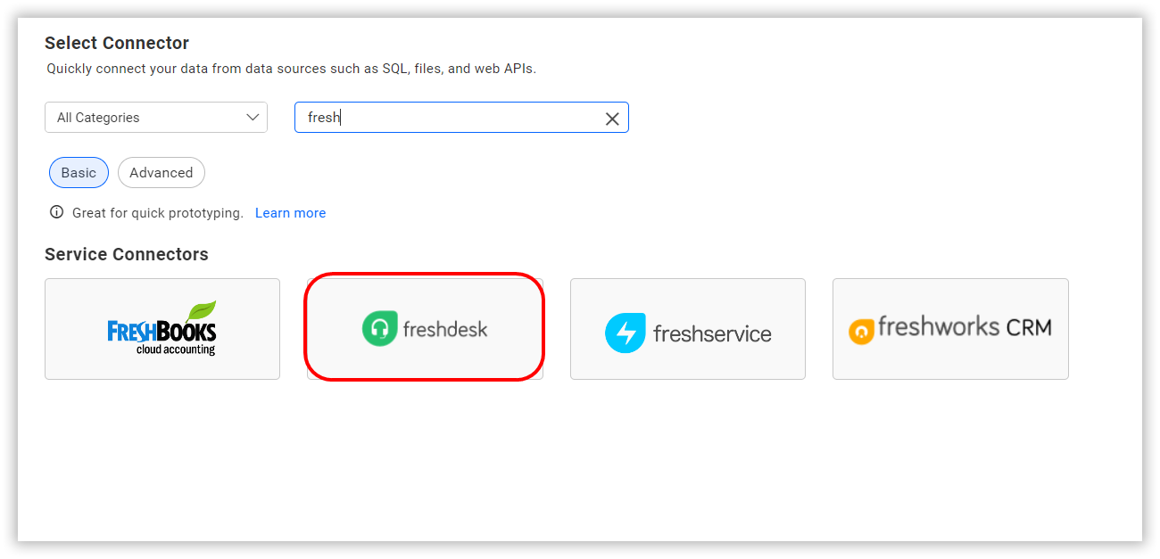 Choose data source from server