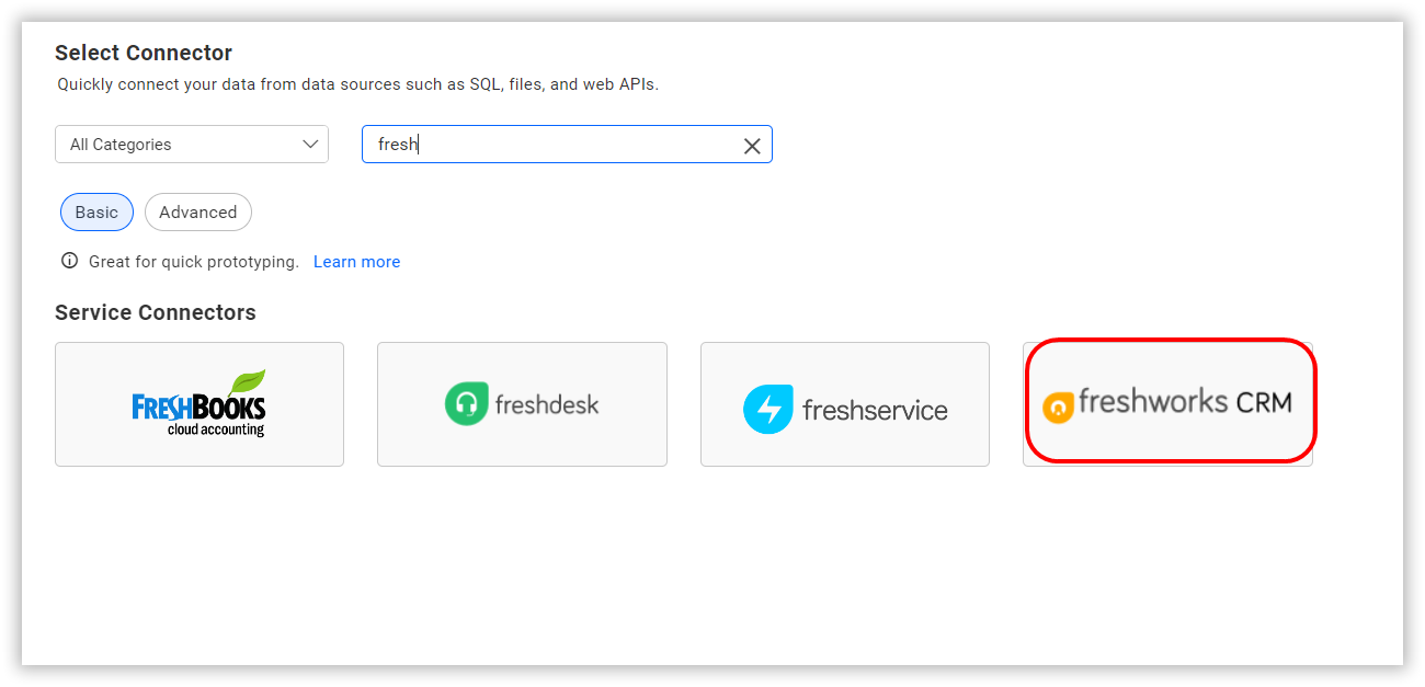 Choose data source from server