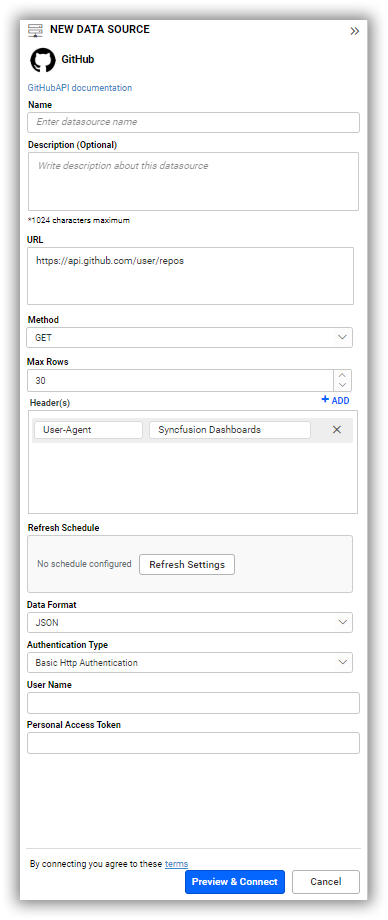 Data source preview