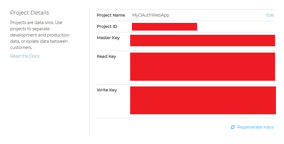 Reveal Projet Keys