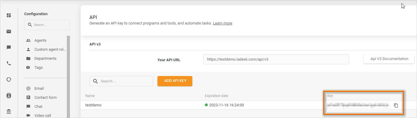 LiveAgent-APIkey