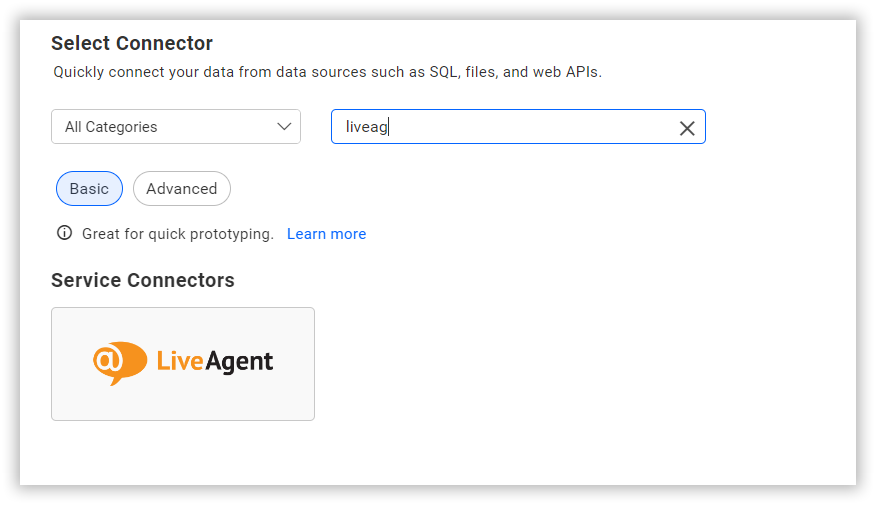 Choose data source from server