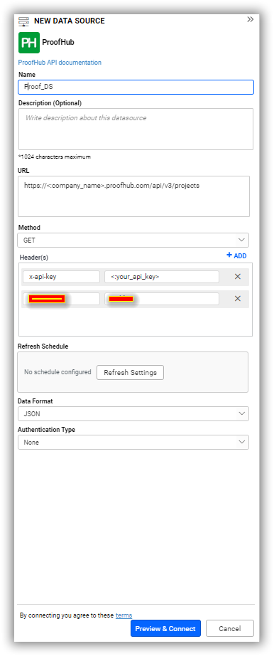 Data source preview