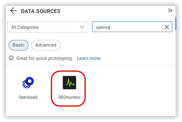 Choose data source