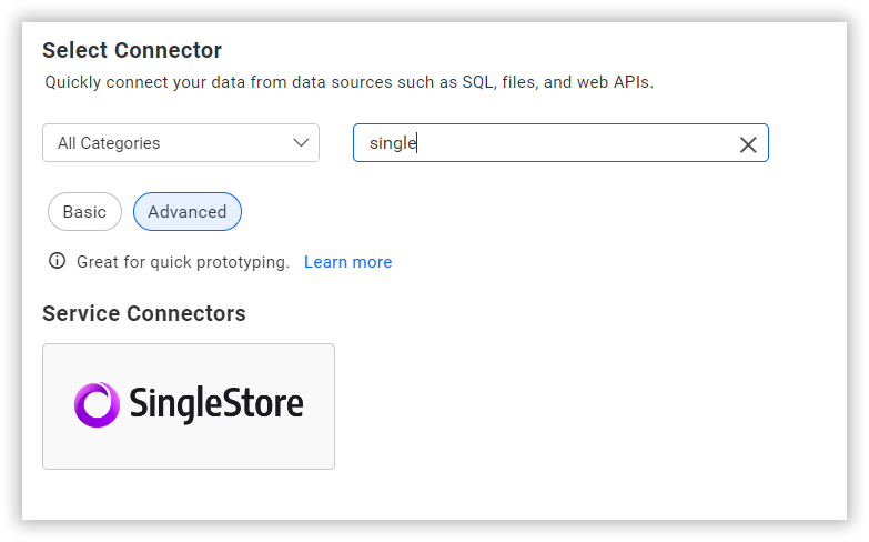 Choose data source from server